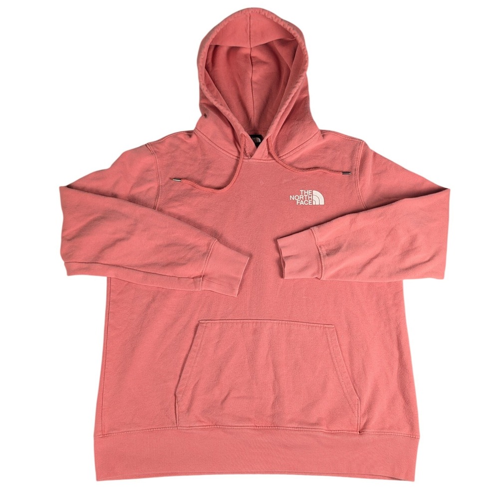The North Face Womens Coral Pink Box Logo Never Stop Exploring Hoodie Sweatshirt - Picture 2 of 10